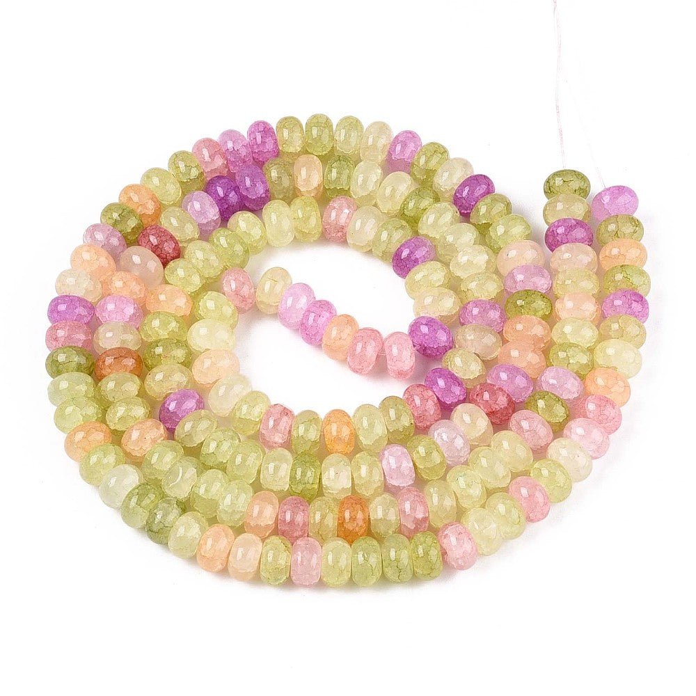 Glasperler – Farve Mix, Facetteret Rondel (8x5mm) - Uniq Perler - 122466
