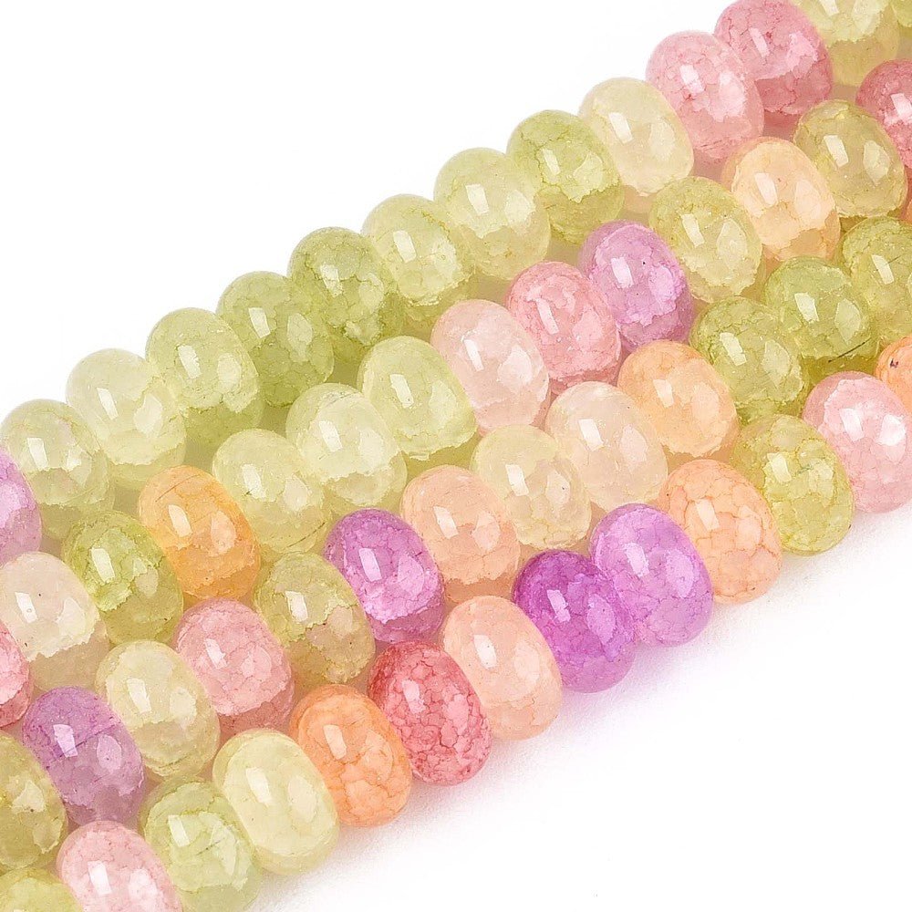 Glasperler – Farve Mix, Facetteret Rondel (8x5mm) - Uniq Perler - 122466