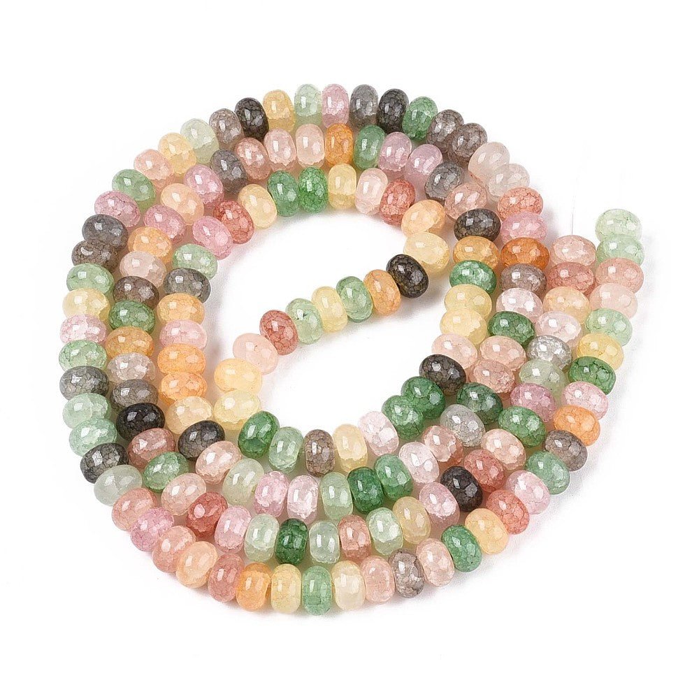 Glasperler – Farve Mix, Rondel (8x4,5mm) - Uniq Perler - 122465