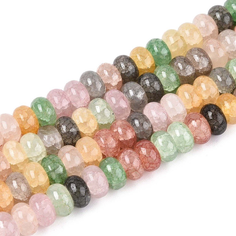 Glasperler – Farve Mix, Rondel (8x4,5mm) - Uniq Perler - 122465