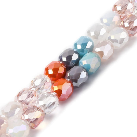 Glasperler, Farve Mix, Rondel, Facet, 8x8mm - Uniq Perler - 114478