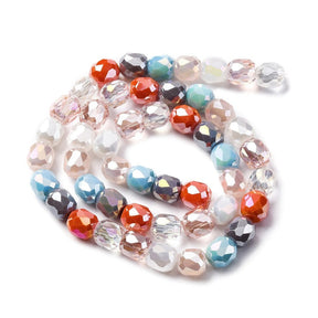 Glassperler, Farge Mix, Rondell, Fasett, 8x8mm - Uniq Perler - 114478