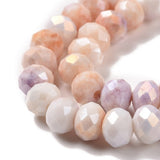 Glasperler, Fersken, Elektroplated, Facetteret, Rondel, (7,5x5,5mm) - Uniq Perler - 112409