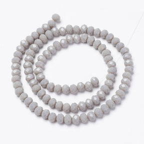 Glasperlen, Grau, (3x3,5mm) - Uniq Perler - 606283