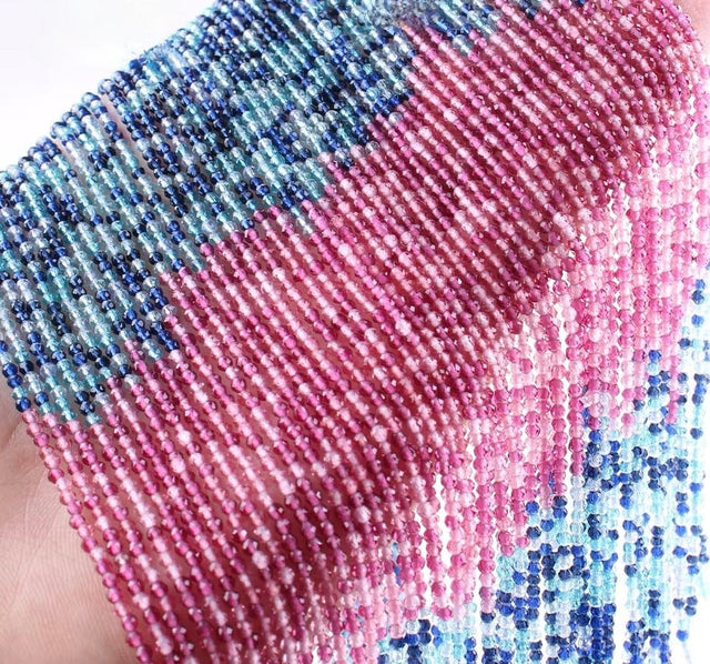 Glasperler, Gradueret, Blå/Pink Farver, (2mm) - Uniq Perler - 115359