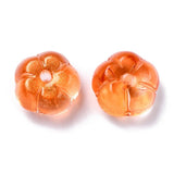 Glasperler – Græskar med Glimmer, Orange (9.5–10mm, 20 stk.) - Uniq Perler - 