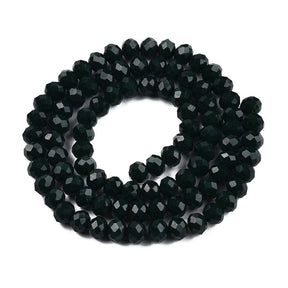Glasperler, Grøn, Facetteret, Rondel, (3,5x3mm) - Uniq Perler - 993356