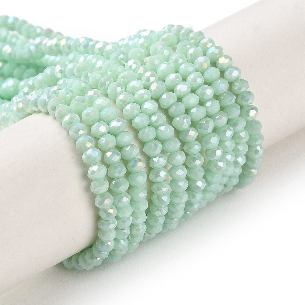 Glasperler, Grøn, Rondel, (3x2,5mm) - Uniq Perler - 111947