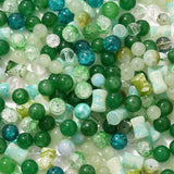 Glasperler – Grøn, Runde (8 - 10mm) Ca. 100g - Uniq Perler - 115880