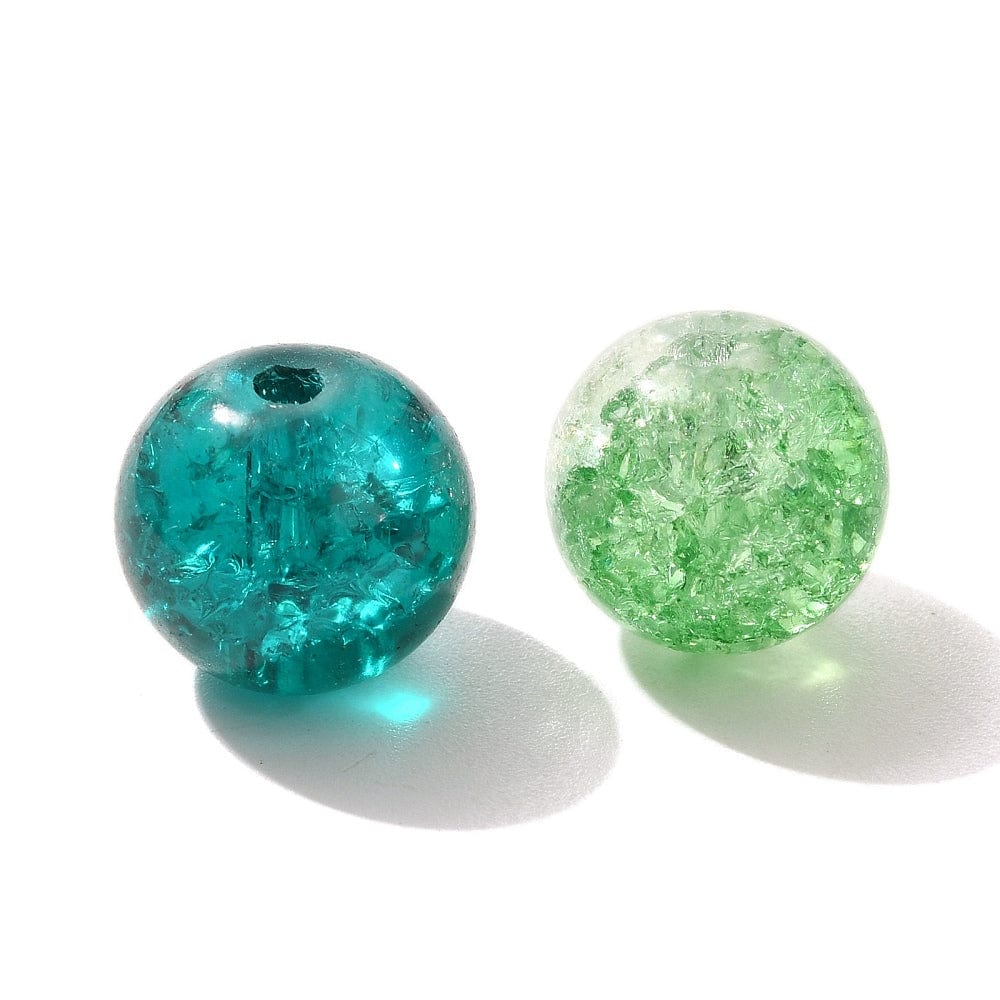 Glasperler – Grøn, Runde (8 - 10mm) Ca. 100g - Uniq Perler - 115880