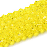 Glasperler – Gul, Facetterede Bicone (2,9~3,3x2,5mm) - Uniq Perler - 121554