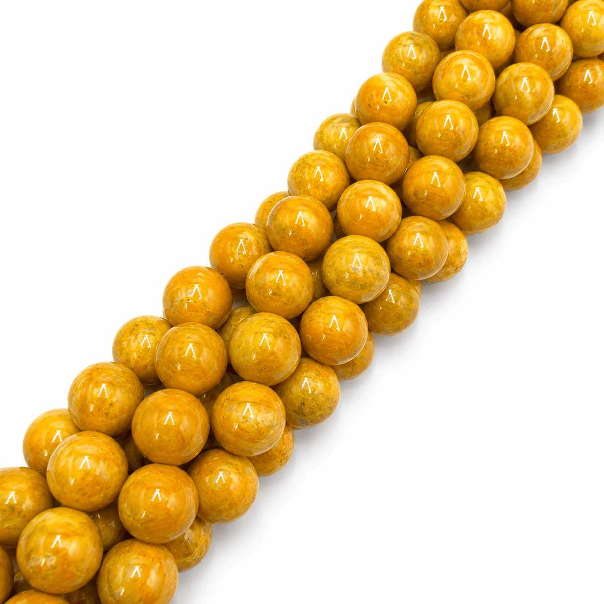 Glasperler – Guld, Runde (14mm) - Uniq Perler - 125116