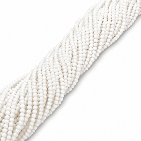 Glasperler – Hvid, Runde (2~2,5mm) - Uniq Perler - 123765