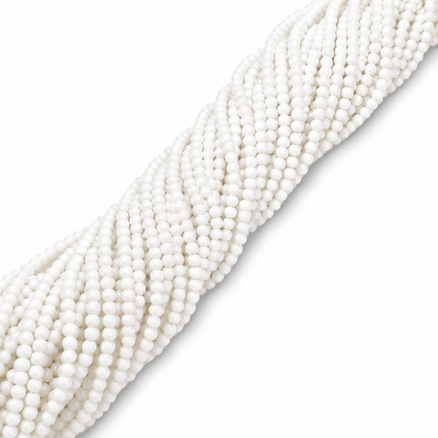 Glasperler – Hvid, Runde (2~2,5mm) - Uniq Perler - 123765