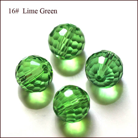 Glasperler – Imitation Austrian Crystal, Grøn, Facetteret (10mm) Grade AAA - Uniq Perler - 119129