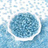 Glasperler – Imitation Cat Eye Rondel Blå 100 gram(6x3mm) - Uniq Perler - 116197