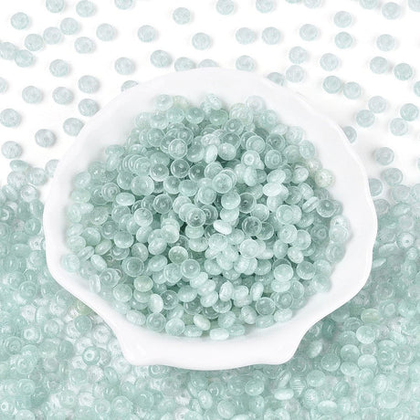 Glasperler – Imitation Cat Eye Rondel Lys Grøn 100 gram(6x3mm) - Uniq Perler - 116198