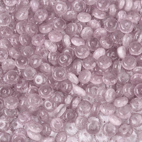 Glasperler – Imitation Cat Eye Rondelle Flamingo 100 gram(6x3mm) - Uniq Perler - 116195