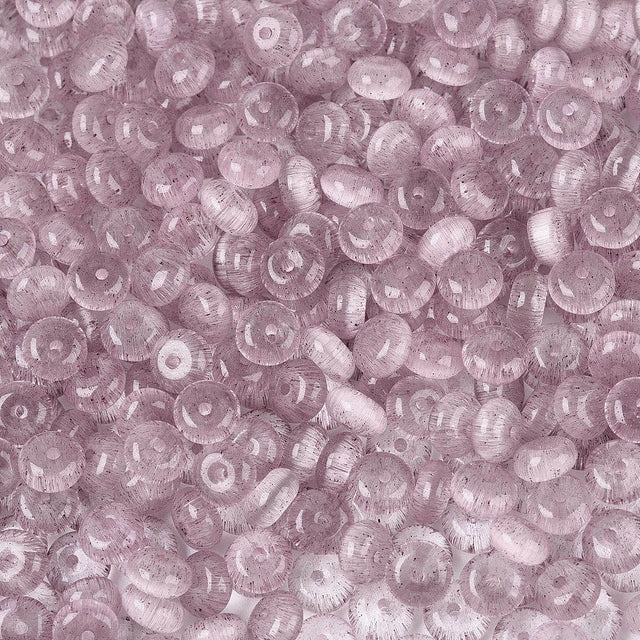 Glasperler – Imitation Cat Eye Rondelle Flamingo 100 gram(6x3mm) - Uniq Perler - 116195