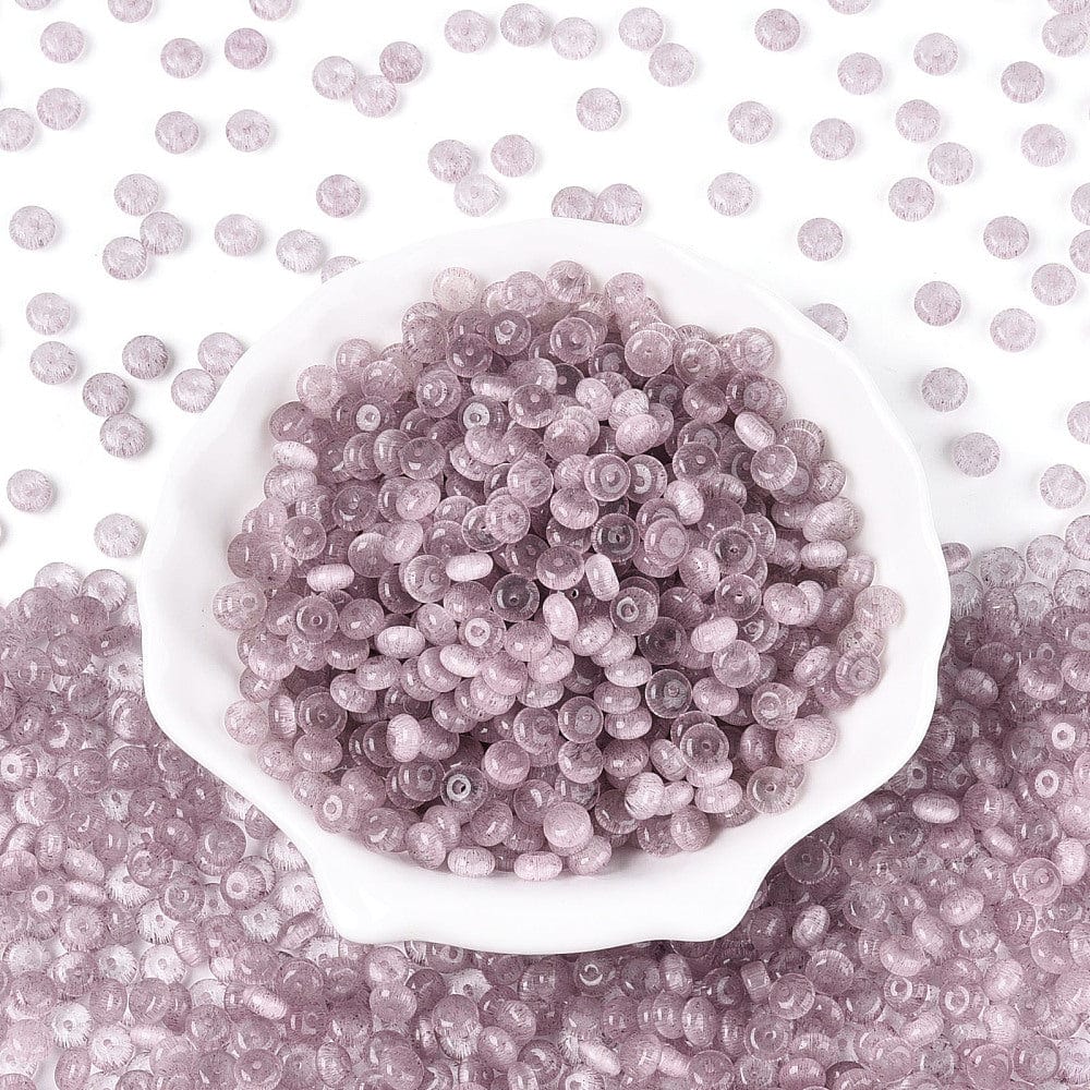 Glasperler – Imitation Cat Eye Rondelle Flamingo 100 gram(6x3mm) - Uniq Perler - 116195