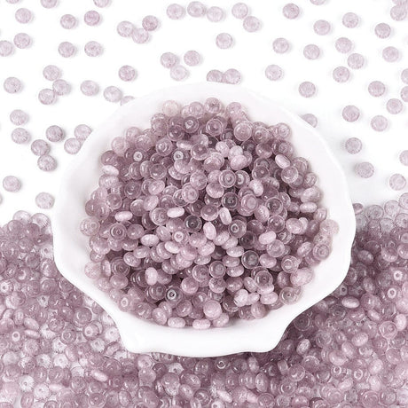 Glasperler – Imitation Cat Eye Rondelle Flamingo 100 gram(6x3mm) - Uniq Perler - 116195