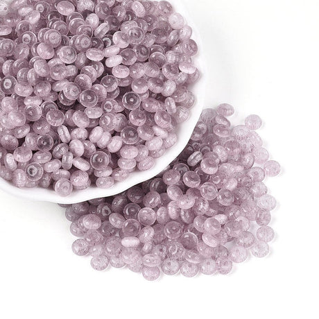 Glasperler – Imitation Cat Eye Rondelle Flamingo 100 gram(6x3mm) - Uniq Perler - 116195