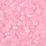 Glasperler – Imitation Cat Eye Rondelle Pink 100 gram(6x3mm) - Uniq Perler - 116196