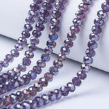 Glasperlen – Indigo AB, facettierte Rondelle (3x2 mm)