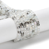 Glasperler, Kantet, Klar/Hvid, 2,5x2,5x2,5mm - Uniq Perler - 111417