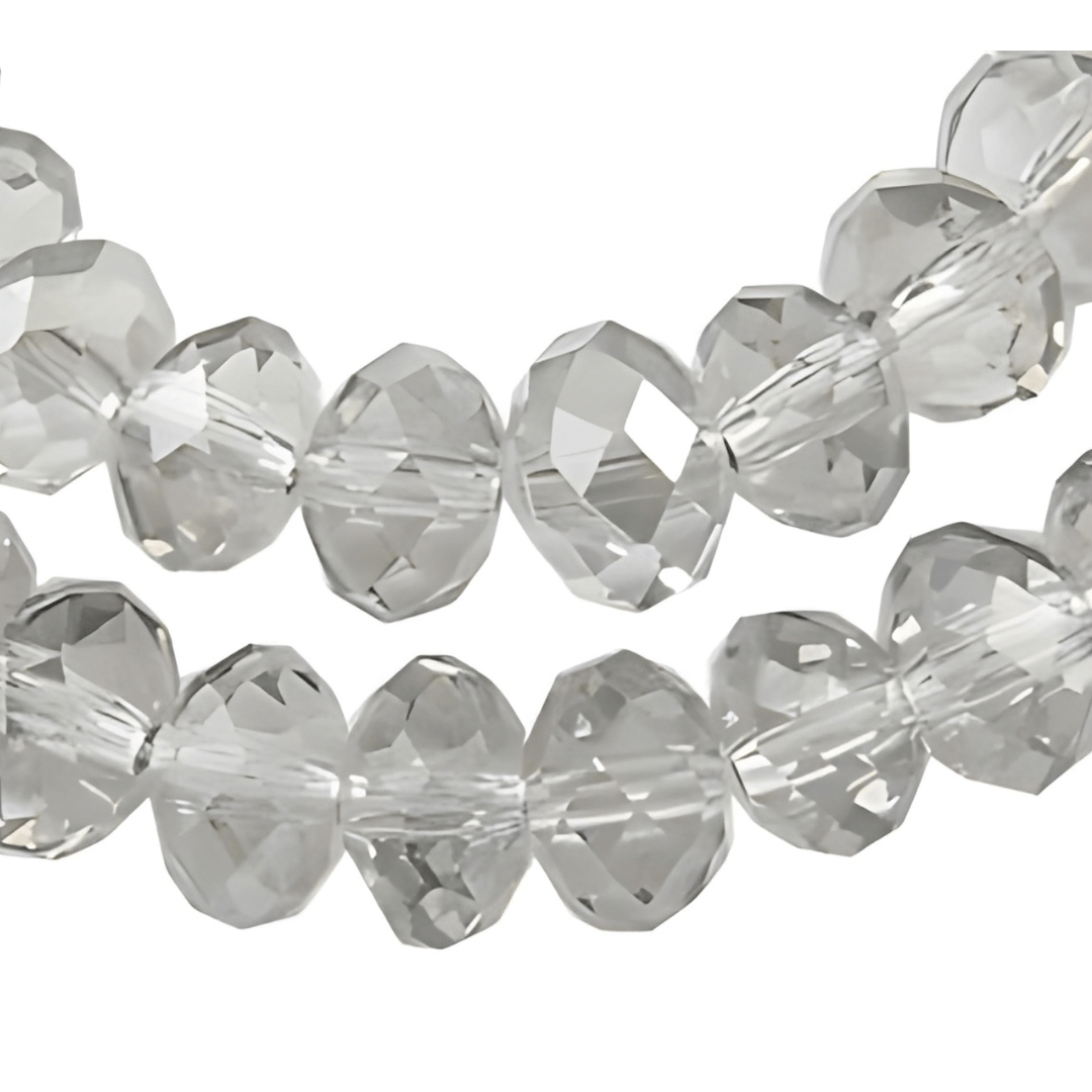 Glasperler, Klar, Rondel, Facetteret, 4x3mm - Uniq Perler - 112535