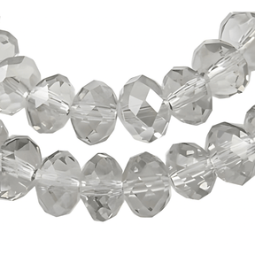 Glass beads, Clear, Rondelle, Faceted, 4x3mm - Uniq Perler - 112535