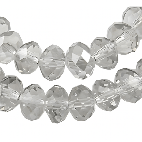 Glasperler, Klar, Rondel, Facetteret, 4x3mm - Uniq Perler - 112535