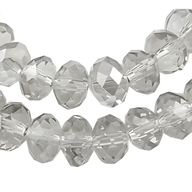 Glasperler, Klar, Rondel, Facetteret, 4x3mm - Uniq Perler - 112535