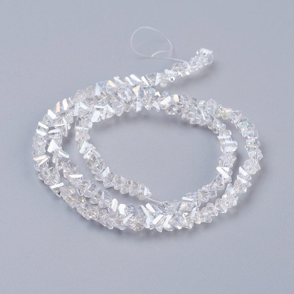 Glasperler, Klar, Triangel, Elektroplated, 3x4x3mm - Uniq Perler - 111304