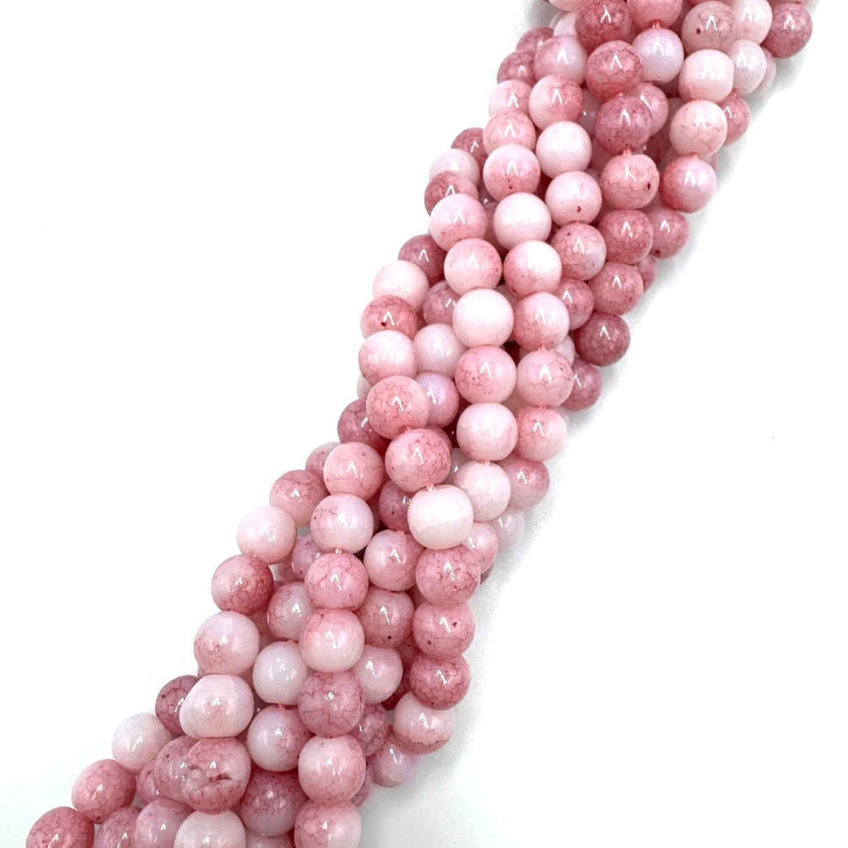 Glasperler – Lavendel Rosa, Jade - Look, Rondel (8,5mm) - Uniq Perler - 119234