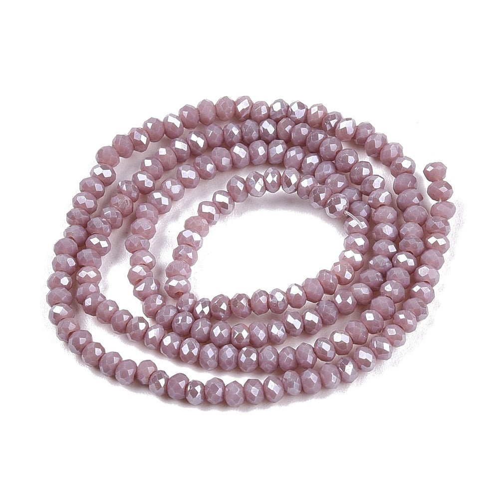 Glasperler – Lilla, Facetteret Rondel (2,3~2,7x2mm) - Uniq Perler - 120703
