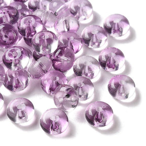 Glasperlen – Lila, Rondell (8x5mm) Ca. 200 Stück - Uniq Perler - 115395
