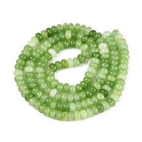 Glasperler – Limegrøn, Facetteret Rondel (8x5mm) - Uniq Perler - 122461