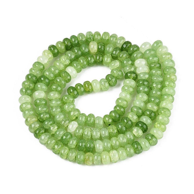 Glasperler – Limegrøn, Facetteret Rondel (8x5mm) - Uniq Perler - 122461