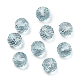 Glass beads - Light Blue, Faceted (10mm) 10 pcs. - Uniq Perler - 114143