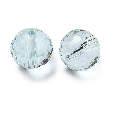Glasperler - Lys Blå, Facetteret (10mm) 10 stk. - Uniq Perler - 114143