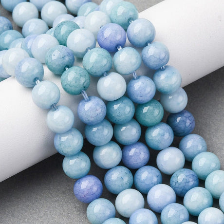 Glasperler, Lys Blå, Runde,(8,5mm) - Uniq Perler - 114686