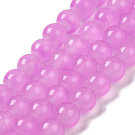 Glasperler, Lys Lilla, Runde, 8mm - Uniq Perler - 112204