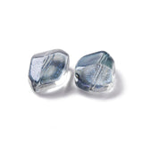 Glasperler Med Guld Folie, Grå, 10,5x11,5mm, 10 stk. - Uniq Perler - 114136