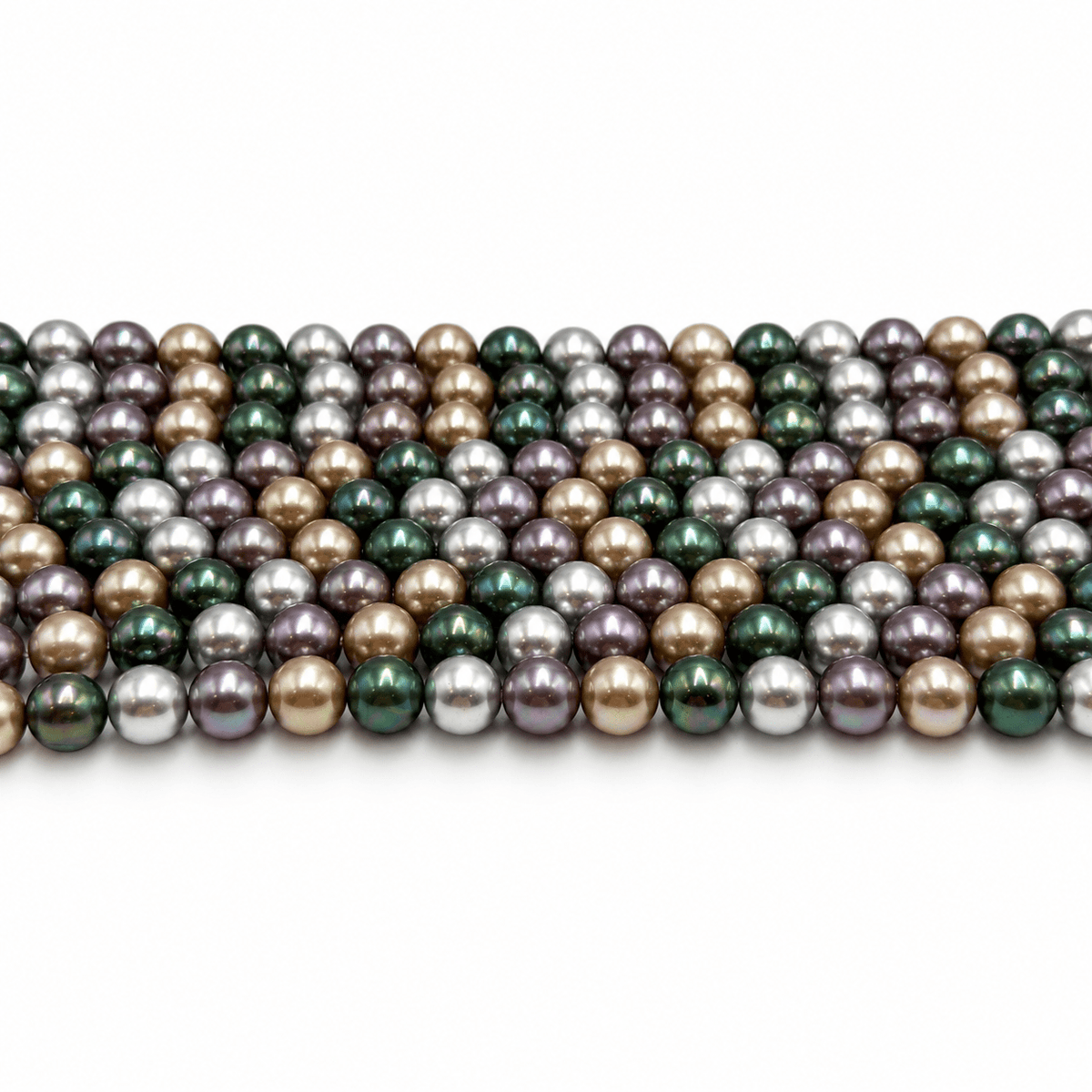 Glasperler Med Perleeffekt – Farve Mix, Runde (8mm) - Uniq Perler - 1274212