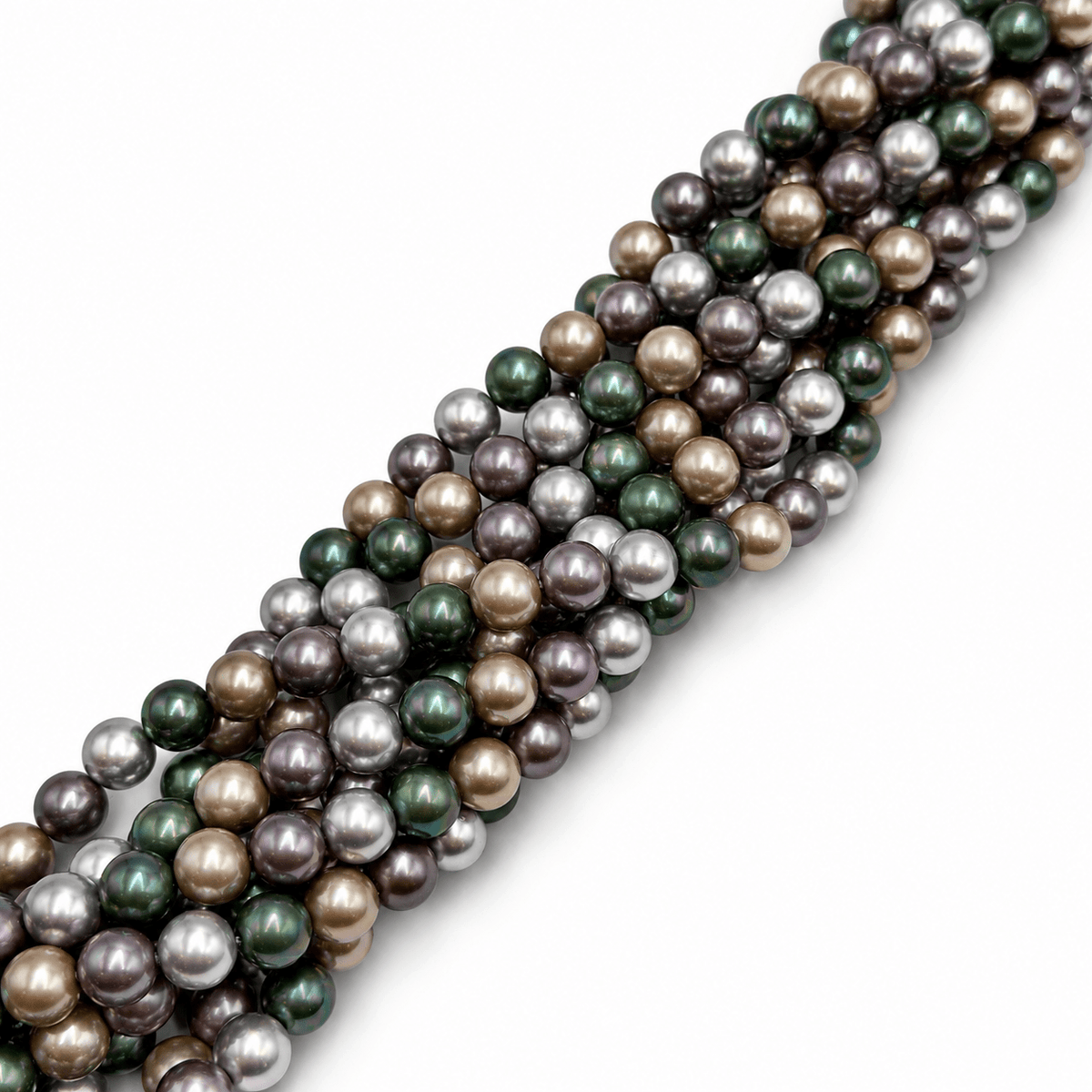 Glasperler Med Perleeffekt – Farve Mix, Runde (8mm) - Uniq Perler - 1274212