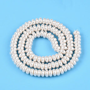 Glasperlen mit Perlmuttglanz, Weiß, (6,5mm) - Uniq Perler - 227328