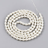 Glasperler Med Perlemors Skær - Rice, Hvid (4x6mm) - Uniq Perler - 115261