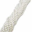 Glasperler Med Perlemors Skær - Rice, Hvid (4x6mm) - Uniq Perler - 115261