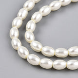 Glasperler Med Perlemors Skær - Rice, Hvid (4x6mm) - Uniq Perler - 115261